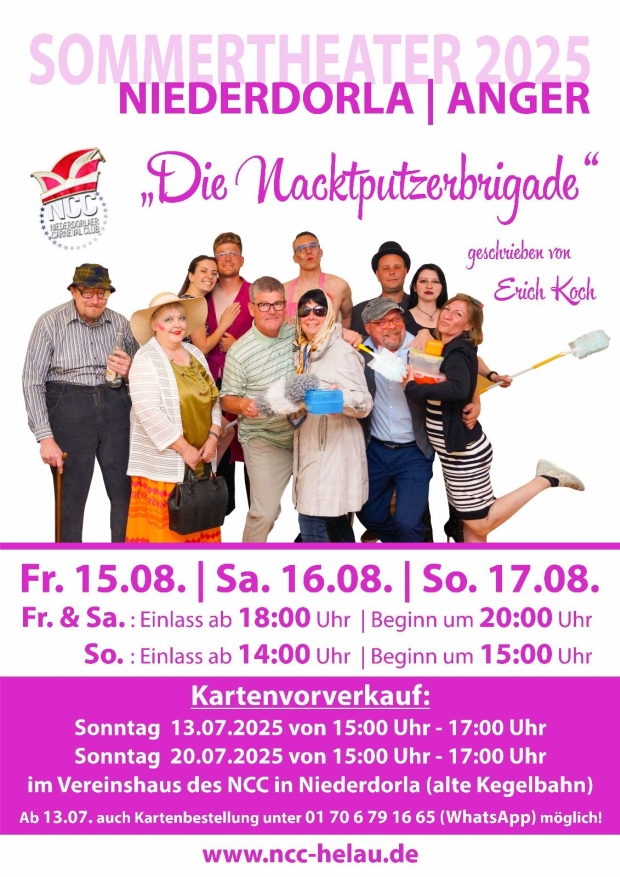 Plakat Sommertheater 2025 Die Nacktputzbrigade